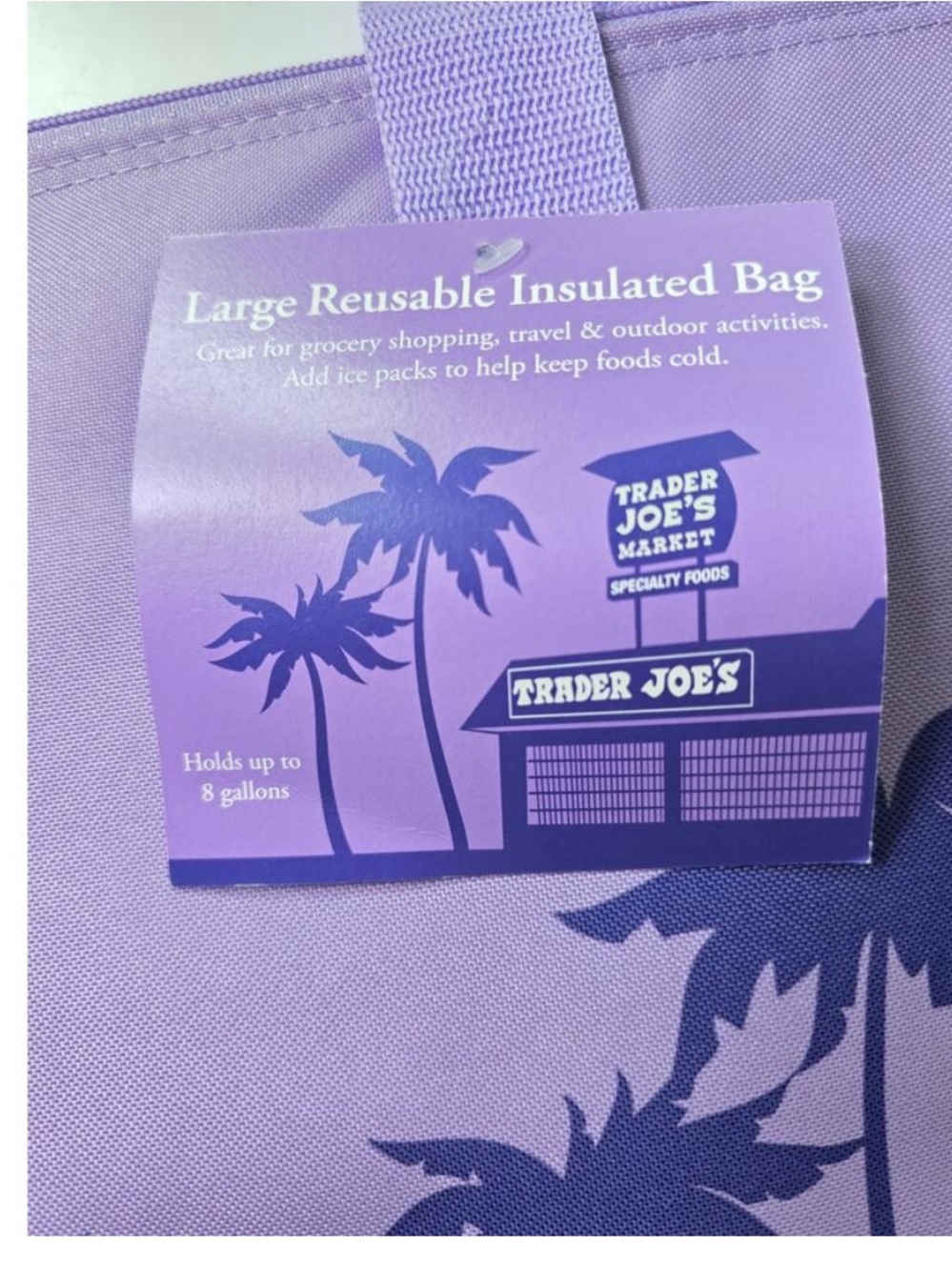 Trader Joe's Lavender Graphic Insulated Bag - Picture 5 of 7